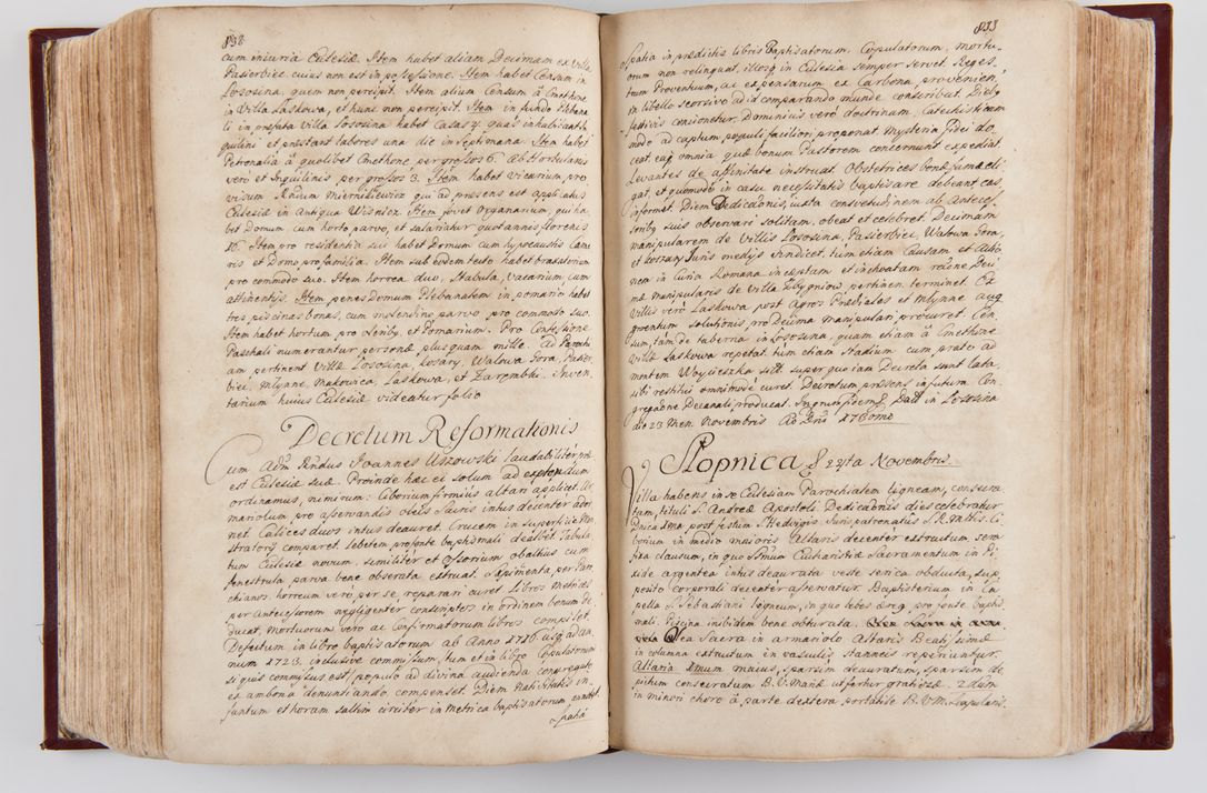 Zdjęcie nr 438 dla obiektu archiwalnego: Visitatio archidiaconatus Cracoviensis (Decanatus: Skalensis - 1727; Vitoviensis - 1727; Prossoviensis - 1728; Novi Montis - 1728; Scawinensis - 1729; Xsiążnensis - 1731; Woynicensis - 1731; Zatoriensis - 1729; Lipnicensis - 1730; Dobczycensis - 1730; Andreoviensis - 1731; Żyvecensis - 1732; Oswiemensis - 1732; Wielicensis - 1741; postea sequntur inventaria ecclesiarum decanatus Dobczycensis, Woynicensis, Andreoviensis) per R.D. Michaelem de Magna Kunice Kunicki, episcopum Arsiacensem, suffraganeum et archidiaconum Cracoviensem annis 1727 - 1741 peracta