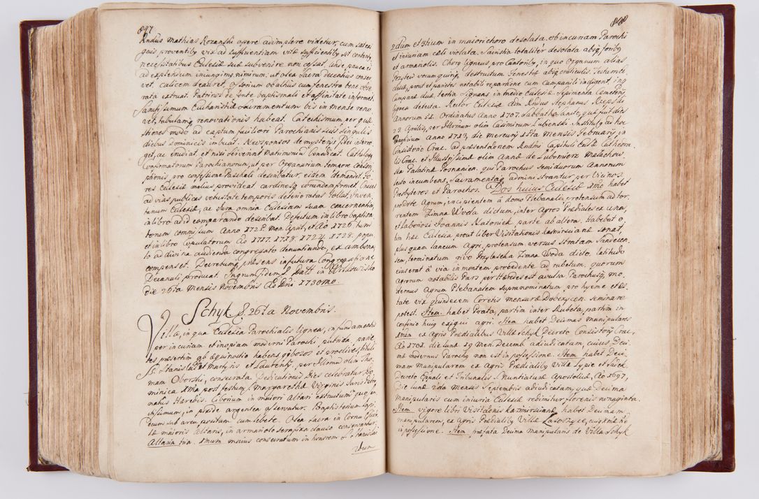 Zdjęcie nr 446 dla obiektu archiwalnego: Visitatio archidiaconatus Cracoviensis (Decanatus: Skalensis - 1727; Vitoviensis - 1727; Prossoviensis - 1728; Novi Montis - 1728; Scawinensis - 1729; Xsiążnensis - 1731; Woynicensis - 1731; Zatoriensis - 1729; Lipnicensis - 1730; Dobczycensis - 1730; Andreoviensis - 1731; Żyvecensis - 1732; Oswiemensis - 1732; Wielicensis - 1741; postea sequntur inventaria ecclesiarum decanatus Dobczycensis, Woynicensis, Andreoviensis) per R.D. Michaelem de Magna Kunice Kunicki, episcopum Arsiacensem, suffraganeum et archidiaconum Cracoviensem annis 1727 - 1741 peracta