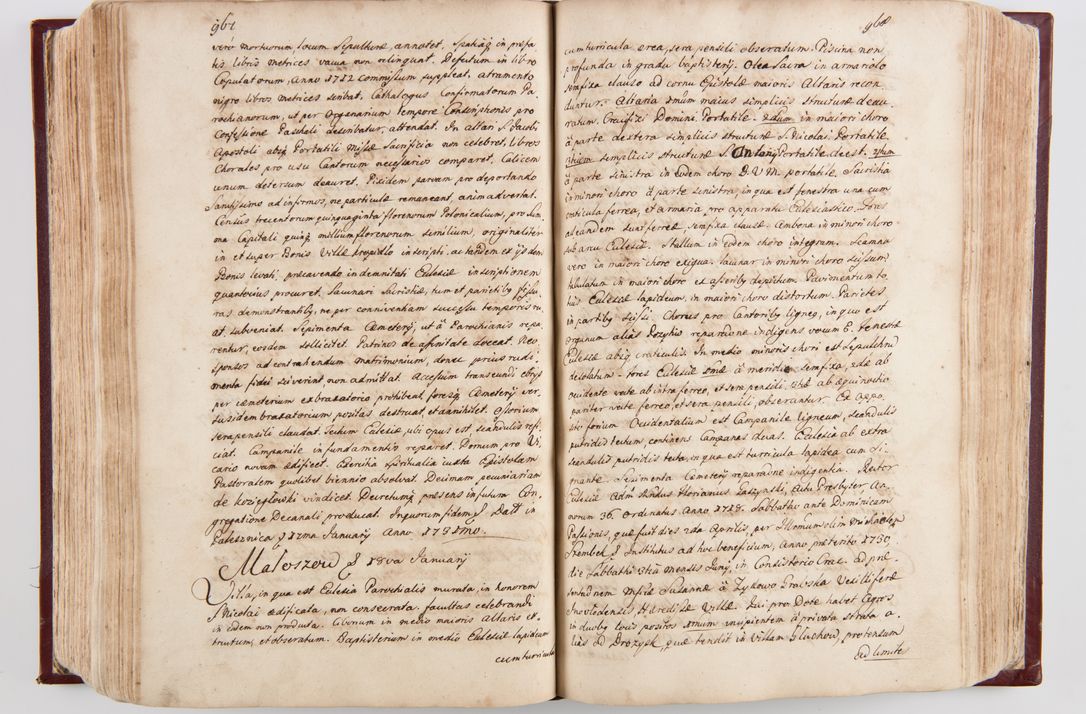 Zdjęcie nr 508 dla obiektu archiwalnego: Visitatio archidiaconatus Cracoviensis (Decanatus: Skalensis - 1727; Vitoviensis - 1727; Prossoviensis - 1728; Novi Montis - 1728; Scawinensis - 1729; Xsiążnensis - 1731; Woynicensis - 1731; Zatoriensis - 1729; Lipnicensis - 1730; Dobczycensis - 1730; Andreoviensis - 1731; Żyvecensis - 1732; Oswiemensis - 1732; Wielicensis - 1741; postea sequntur inventaria ecclesiarum decanatus Dobczycensis, Woynicensis, Andreoviensis) per R.D. Michaelem de Magna Kunice Kunicki, episcopum Arsiacensem, suffraganeum et archidiaconum Cracoviensem annis 1727 - 1741 peracta