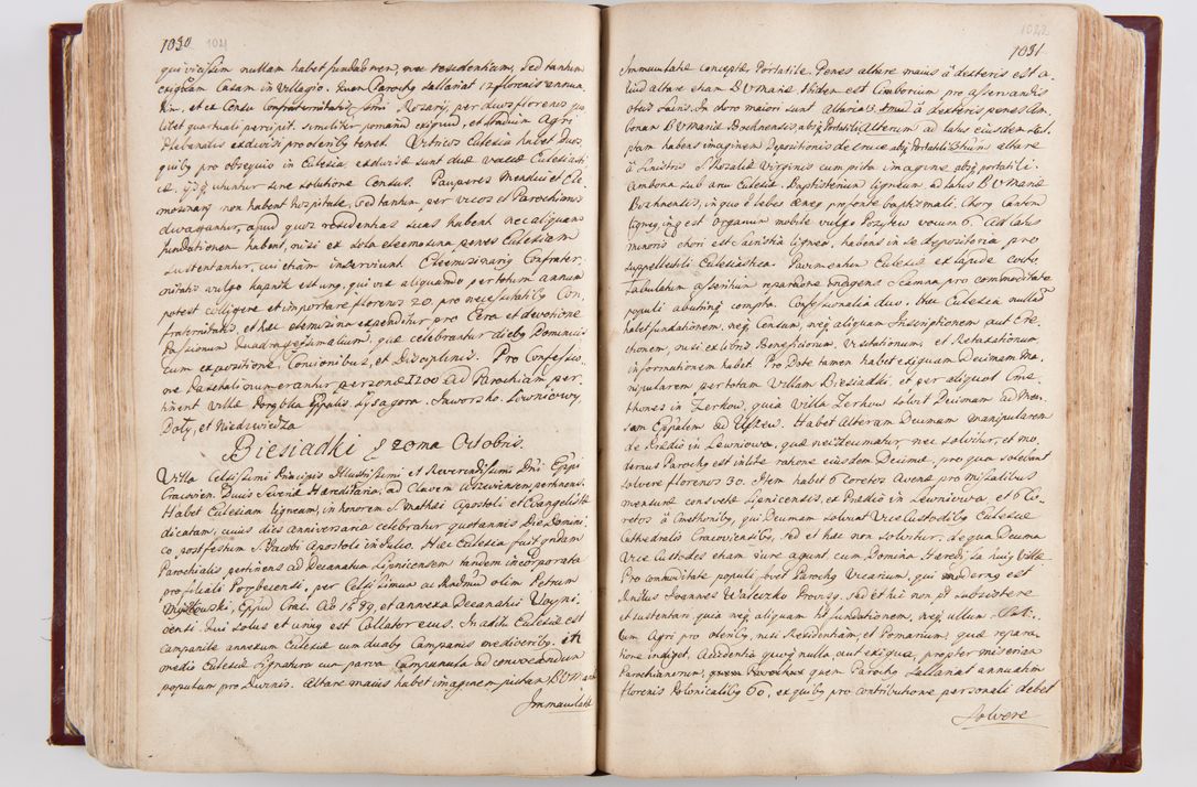 Zdjęcie nr 539 dla obiektu archiwalnego: Visitatio archidiaconatus Cracoviensis (Decanatus: Skalensis - 1727; Vitoviensis - 1727; Prossoviensis - 1728; Novi Montis - 1728; Scawinensis - 1729; Xsiążnensis - 1731; Woynicensis - 1731; Zatoriensis - 1729; Lipnicensis - 1730; Dobczycensis - 1730; Andreoviensis - 1731; Żyvecensis - 1732; Oswiemensis - 1732; Wielicensis - 1741; postea sequntur inventaria ecclesiarum decanatus Dobczycensis, Woynicensis, Andreoviensis) per R.D. Michaelem de Magna Kunice Kunicki, episcopum Arsiacensem, suffraganeum et archidiaconum Cracoviensem annis 1727 - 1741 peracta