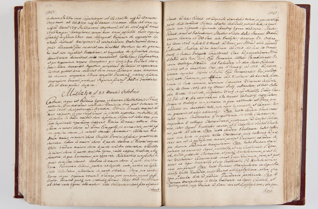 Zdjęcie nr 546 dla obiektu archiwalnego: Visitatio archidiaconatus Cracoviensis (Decanatus: Skalensis - 1727; Vitoviensis - 1727; Prossoviensis - 1728; Novi Montis - 1728; Scawinensis - 1729; Xsiążnensis - 1731; Woynicensis - 1731; Zatoriensis - 1729; Lipnicensis - 1730; Dobczycensis - 1730; Andreoviensis - 1731; Żyvecensis - 1732; Oswiemensis - 1732; Wielicensis - 1741; postea sequntur inventaria ecclesiarum decanatus Dobczycensis, Woynicensis, Andreoviensis) per R.D. Michaelem de Magna Kunice Kunicki, episcopum Arsiacensem, suffraganeum et archidiaconum Cracoviensem annis 1727 - 1741 peracta