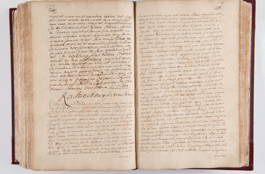 Zdjęcie nr 624 dla obiektu archiwalnego: Visitatio archidiaconatus Cracoviensis (Decanatus: Skalensis - 1727; Vitoviensis - 1727; Prossoviensis - 1728; Novi Montis - 1728; Scawinensis - 1729; Xsiążnensis - 1731; Woynicensis - 1731; Zatoriensis - 1729; Lipnicensis - 1730; Dobczycensis - 1730; Andreoviensis - 1731; Żyvecensis - 1732; Oswiemensis - 1732; Wielicensis - 1741; postea sequntur inventaria ecclesiarum decanatus Dobczycensis, Woynicensis, Andreoviensis) per R.D. Michaelem de Magna Kunice Kunicki, episcopum Arsiacensem, suffraganeum et archidiaconum Cracoviensem annis 1727 - 1741 peracta