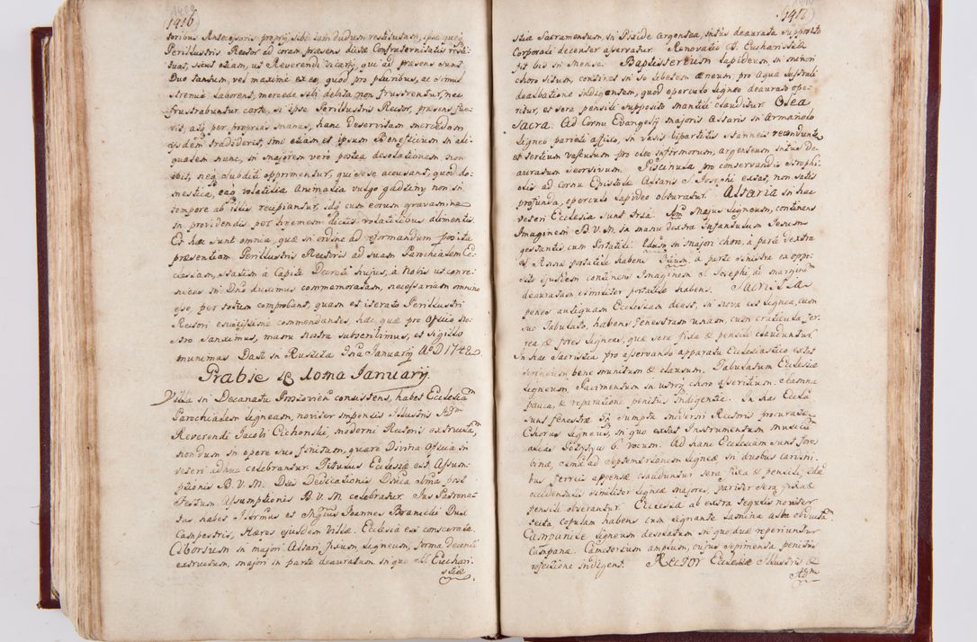 Zdjęcie nr 742 dla obiektu archiwalnego: Visitatio archidiaconatus Cracoviensis (Decanatus: Skalensis - 1727; Vitoviensis - 1727; Prossoviensis - 1728; Novi Montis - 1728; Scawinensis - 1729; Xsiążnensis - 1731; Woynicensis - 1731; Zatoriensis - 1729; Lipnicensis - 1730; Dobczycensis - 1730; Andreoviensis - 1731; Żyvecensis - 1732; Oswiemensis - 1732; Wielicensis - 1741; postea sequntur inventaria ecclesiarum decanatus Dobczycensis, Woynicensis, Andreoviensis) per R.D. Michaelem de Magna Kunice Kunicki, episcopum Arsiacensem, suffraganeum et archidiaconum Cracoviensem annis 1727 - 1741 peracta