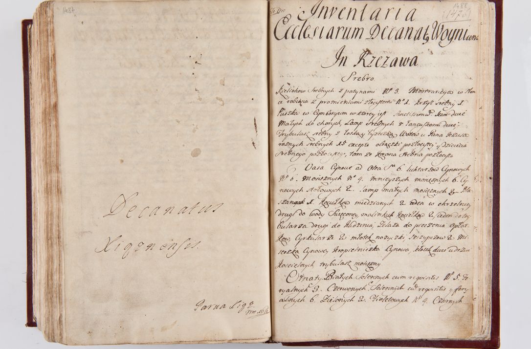 Zdjęcie nr 779 dla obiektu archiwalnego: Visitatio archidiaconatus Cracoviensis (Decanatus: Skalensis - 1727; Vitoviensis - 1727; Prossoviensis - 1728; Novi Montis - 1728; Scawinensis - 1729; Xsiążnensis - 1731; Woynicensis - 1731; Zatoriensis - 1729; Lipnicensis - 1730; Dobczycensis - 1730; Andreoviensis - 1731; Żyvecensis - 1732; Oswiemensis - 1732; Wielicensis - 1741; postea sequntur inventaria ecclesiarum decanatus Dobczycensis, Woynicensis, Andreoviensis) per R.D. Michaelem de Magna Kunice Kunicki, episcopum Arsiacensem, suffraganeum et archidiaconum Cracoviensem annis 1727 - 1741 peracta