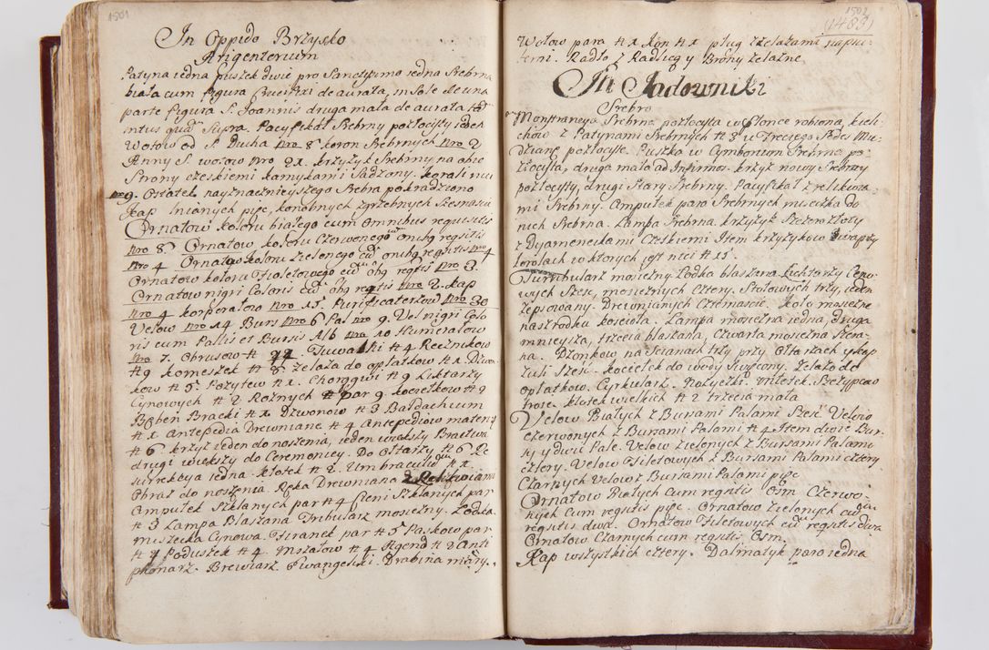 Zdjęcie nr 786 dla obiektu archiwalnego: Visitatio archidiaconatus Cracoviensis (Decanatus: Skalensis - 1727; Vitoviensis - 1727; Prossoviensis - 1728; Novi Montis - 1728; Scawinensis - 1729; Xsiążnensis - 1731; Woynicensis - 1731; Zatoriensis - 1729; Lipnicensis - 1730; Dobczycensis - 1730; Andreoviensis - 1731; Żyvecensis - 1732; Oswiemensis - 1732; Wielicensis - 1741; postea sequntur inventaria ecclesiarum decanatus Dobczycensis, Woynicensis, Andreoviensis) per R.D. Michaelem de Magna Kunice Kunicki, episcopum Arsiacensem, suffraganeum et archidiaconum Cracoviensem annis 1727 - 1741 peracta