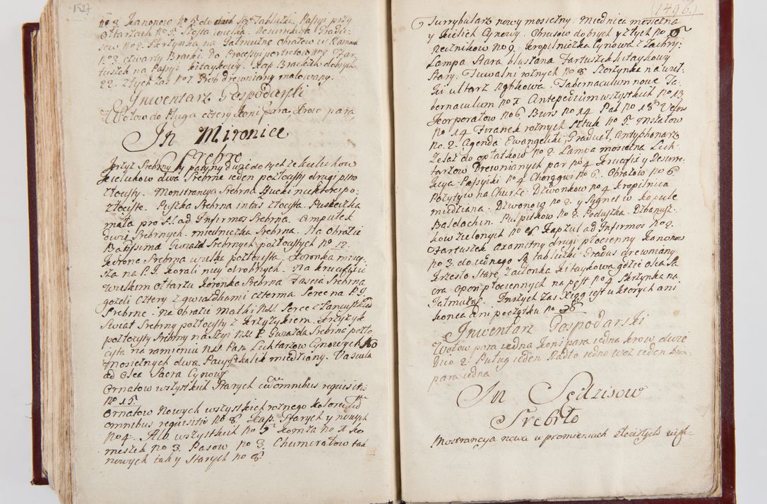Zdjęcie nr 799 dla obiektu archiwalnego: Visitatio archidiaconatus Cracoviensis (Decanatus: Skalensis - 1727; Vitoviensis - 1727; Prossoviensis - 1728; Novi Montis - 1728; Scawinensis - 1729; Xsiążnensis - 1731; Woynicensis - 1731; Zatoriensis - 1729; Lipnicensis - 1730; Dobczycensis - 1730; Andreoviensis - 1731; Żyvecensis - 1732; Oswiemensis - 1732; Wielicensis - 1741; postea sequntur inventaria ecclesiarum decanatus Dobczycensis, Woynicensis, Andreoviensis) per R.D. Michaelem de Magna Kunice Kunicki, episcopum Arsiacensem, suffraganeum et archidiaconum Cracoviensem annis 1727 - 1741 peracta
