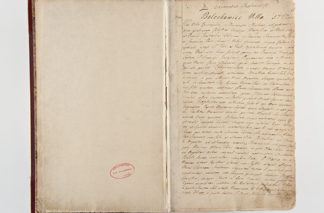 Zdjęcie nr 6 dla obiektu archiwalnego: Visitatio archidiaconatus Cracoviensis (Decanatus: Skalensis - 1727; Vitoviensis - 1727; Prossoviensis - 1728; Novi Montis - 1728; Scawinensis - 1729; Xsiążnensis - 1731; Woynicensis - 1731; Zatoriensis - 1729; Lipnicensis - 1730; Dobczycensis - 1730; Andreoviensis - 1731; Żyvecensis - 1732; Oswiemensis - 1732; Wielicensis - 1741; postea sequntur inventaria ecclesiarum decanatus Dobczycensis, Woynicensis, Andreoviensis) per R.D. Michaelem de Magna Kunice Kunicki, episcopum Arsiacensem, suffraganeum et archidiaconum Cracoviensem annis 1727 - 1741 peracta