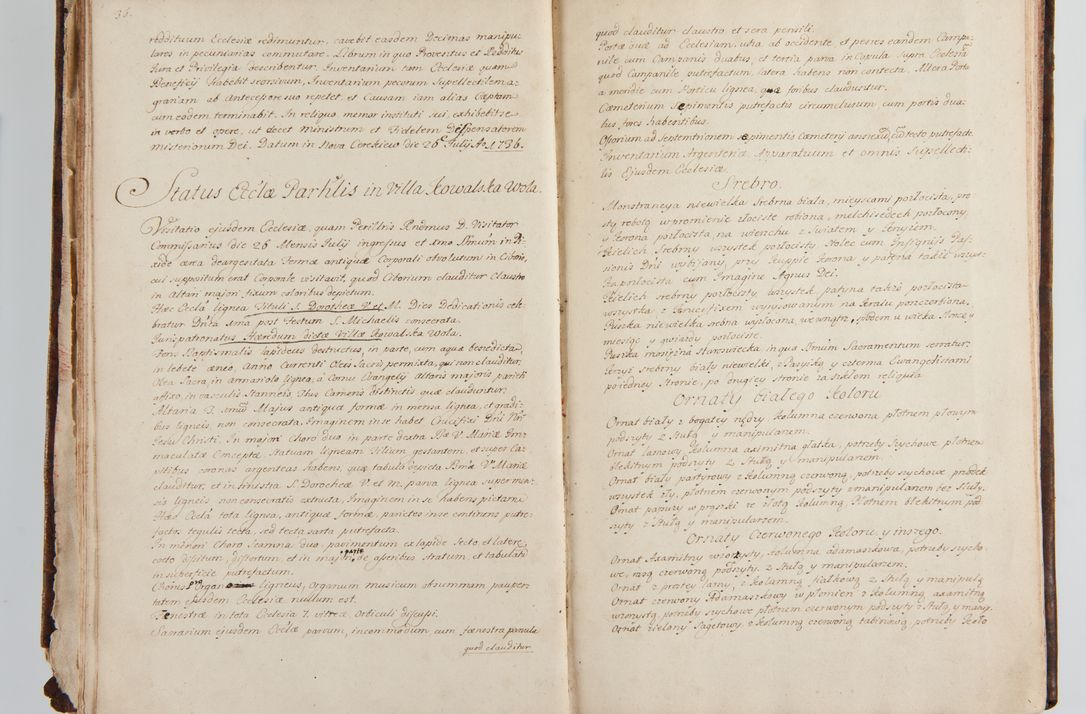 Zdjęcie nr 30 dla obiektu archiwalnego: Status ecclesiarum ac illarum rectorum sub decanatu Ecclesiae Collegiatae Kielcensis, alias in tribus decanatibus Radomiensi, Zwolenensi et Stężycensi consistentium, per visitatorem generalem ex commissione Cel. Principis R.D. Joannis Alexandri in Lipie Lipski, episcopi Cracoviensis, ducis Severiae lustratus er delineatus a.D. 1736