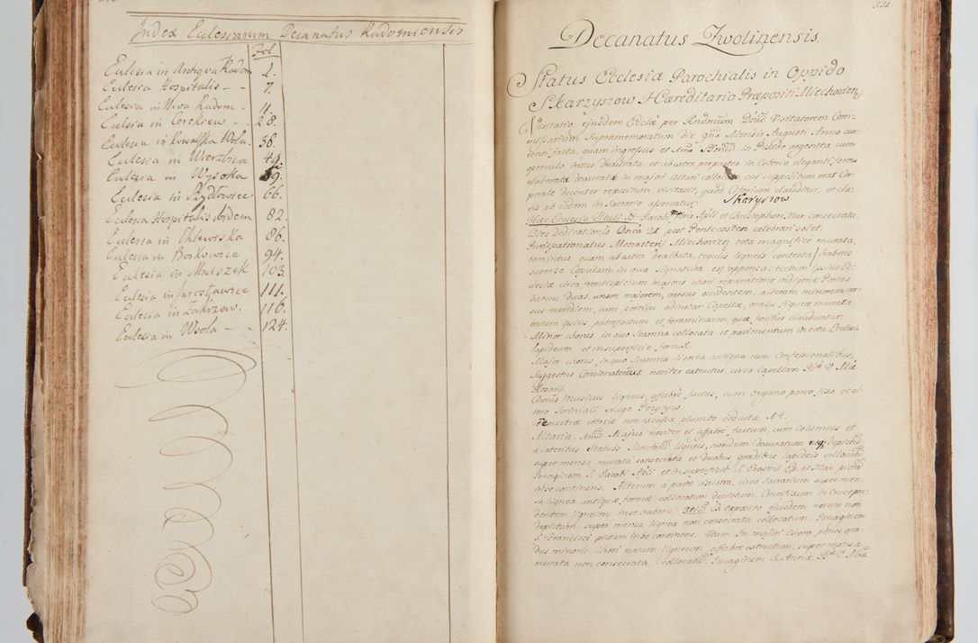 Zdjęcie nr 78 dla obiektu archiwalnego: Status ecclesiarum ac illarum rectorum sub decanatu Ecclesiae Collegiatae Kielcensis, alias in tribus decanatibus Radomiensi, Zwolenensi et Stężycensi consistentium, per visitatorem generalem ex commissione Cel. Principis R.D. Joannis Alexandri in Lipie Lipski, episcopi Cracoviensis, ducis Severiae lustratus er delineatus a.D. 1736