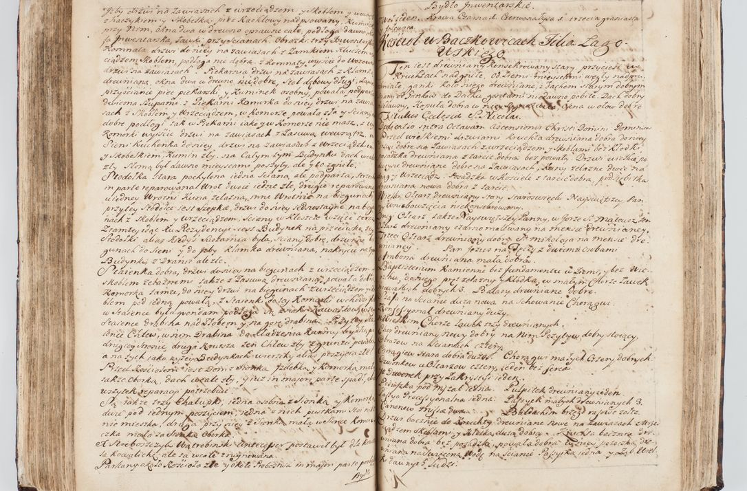 Zdjęcie nr 190 dla obiektu archiwalnego: Visitatio interna et externa ecclesiarum praeposituralium, parachialium, hospitalium et aliorum beneficiorum in decanatibus Bodzantinensi ac Kunoviensi consistentium per me Venceslaum Hieronymum de Bogusławice Sierakowski, pro tunc episcopum Cestrensem, coadiutorem Livoniae et Piltinensis, custodem Coronarum Regni , canonicum Cracoviensem uti tanquam praepositum Kielcensem, praeviis litteris innotescentialibus via cursoria per R.D. Decanos directis anno 1738 die 29 Julii inchoata et successivo anno 1739 die 14 memsis Junii terminata et peracta