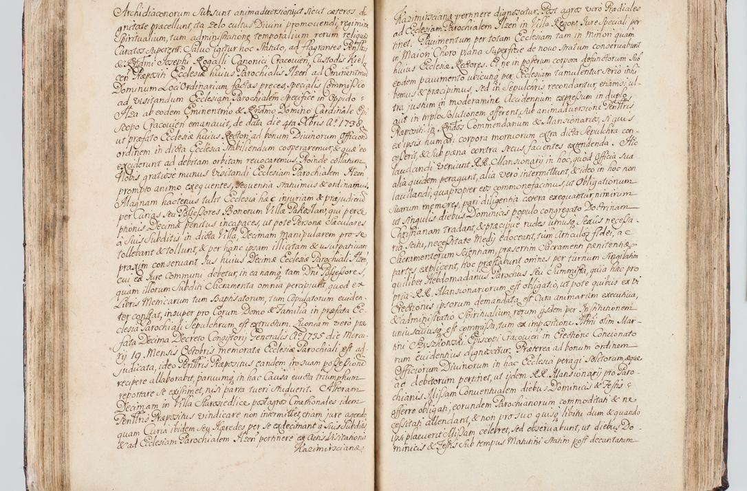 Zdjęcie nr 112 dla obiektu archiwalnego: Visitatio interna et externa ecclesiarum praeposituralium, parachialium, hospitalium et aliorum beneficiorum in decanatibus Bodzantinensi ac Kunoviensi consistentium per me Venceslaum Hieronymum de Bogusławice Sierakowski, pro tunc episcopum Cestrensem, coadiutorem Livoniae et Piltinensis, custodem Coronarum Regni , canonicum Cracoviensem uti tanquam praepositum Kielcensem, praeviis litteris innotescentialibus via cursoria per R.D. Decanos directis anno 1738 die 29 Julii inchoata et successivo anno 1739 die 14 memsis Junii terminata et peracta