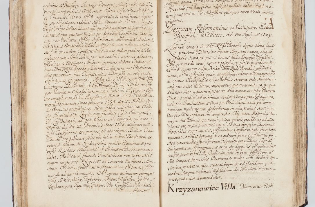 Zdjęcie nr 85 dla obiektu archiwalnego: Visitatio interna et externa ecclesiarum praeposituralium, parachialium, hospitalium et aliorum beneficiorum in decanatibus Bodzantinensi ac Kunoviensi consistentium per me Venceslaum Hieronymum de Bogusławice Sierakowski, pro tunc episcopum Cestrensem, coadiutorem Livoniae et Piltinensis, custodem Coronarum Regni , canonicum Cracoviensem uti tanquam praepositum Kielcensem, praeviis litteris innotescentialibus via cursoria per R.D. Decanos directis anno 1738 die 29 Julii inchoata et successivo anno 1739 die 14 memsis Junii terminata et peracta