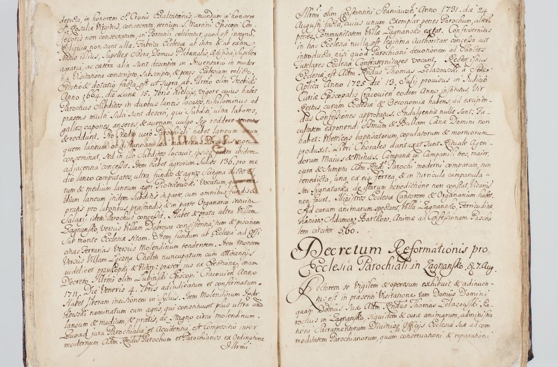 Zdjęcie nr 24 dla obiektu archiwalnego: Visitatio interna et externa ecclesiarum praeposituralium, parachialium, hospitalium et aliorum beneficiorum in decanatibus Bodzantinensi ac Kunoviensi consistentium per me Venceslaum Hieronymum de Bogusławice Sierakowski, pro tunc episcopum Cestrensem, coadiutorem Livoniae et Piltinensis, custodem Coronarum Regni , canonicum Cracoviensem uti tanquam praepositum Kielcensem, praeviis litteris innotescentialibus via cursoria per R.D. Decanos directis anno 1738 die 29 Julii inchoata et successivo anno 1739 die 14 memsis Junii terminata et peracta