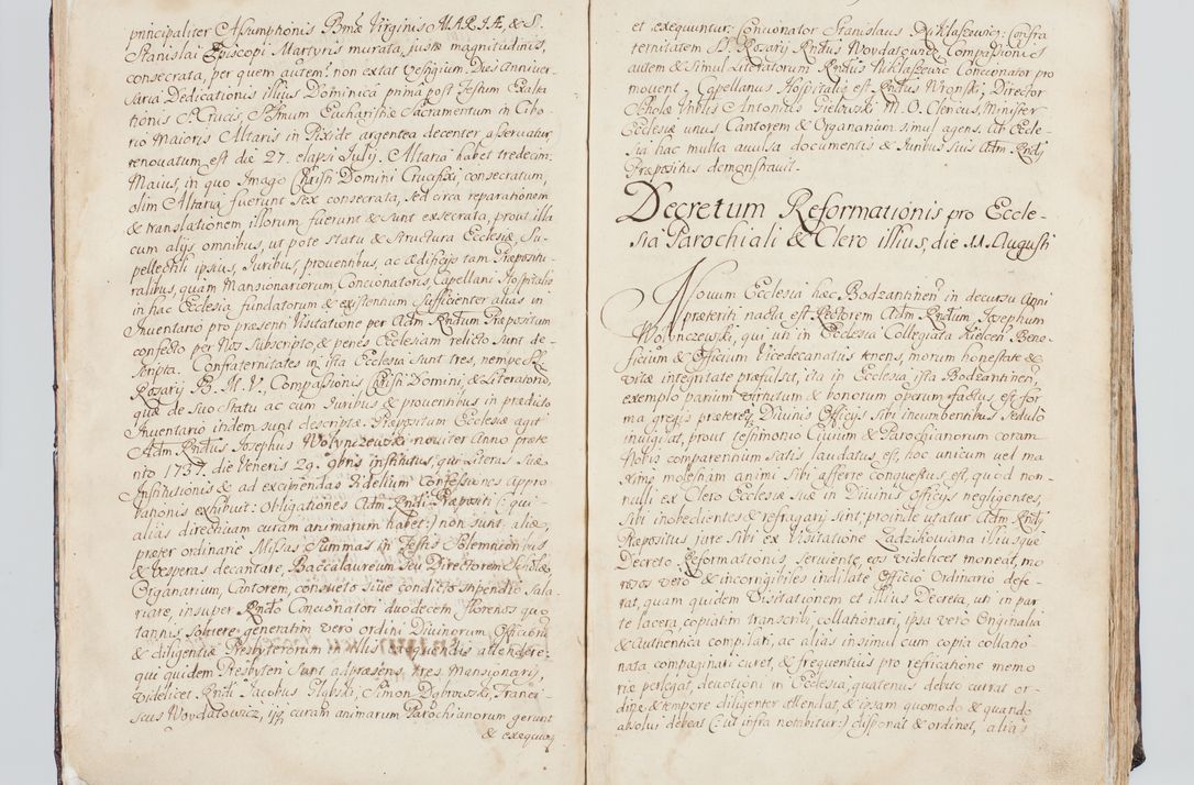 Zdjęcie nr 16 dla obiektu archiwalnego: Visitatio interna et externa ecclesiarum praeposituralium, parachialium, hospitalium et aliorum beneficiorum in decanatibus Bodzantinensi ac Kunoviensi consistentium per me Venceslaum Hieronymum de Bogusławice Sierakowski, pro tunc episcopum Cestrensem, coadiutorem Livoniae et Piltinensis, custodem Coronarum Regni , canonicum Cracoviensem uti tanquam praepositum Kielcensem, praeviis litteris innotescentialibus via cursoria per R.D. Decanos directis anno 1738 die 29 Julii inchoata et successivo anno 1739 die 14 memsis Junii terminata et peracta