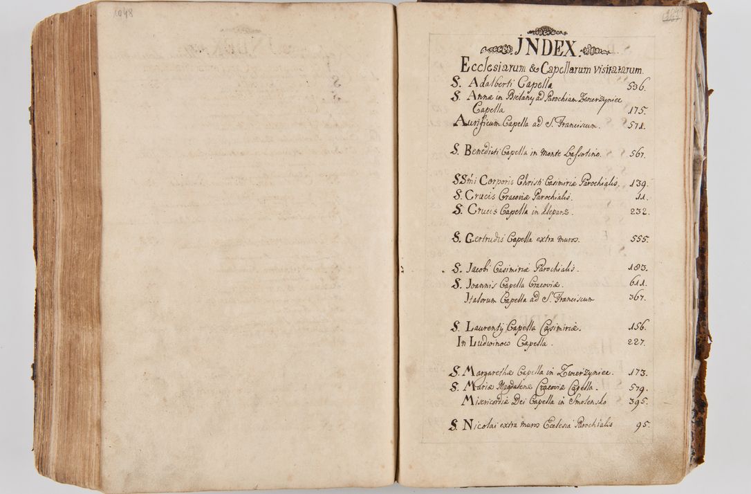 Zdjęcie nr 568 dla obiektu archiwalnego: Acta visitationis ecclesiarum parachialium tum capellarum - oratorium, hospitalium, confraternitatum ac aliorum piorum locorum intra et extra civitatem Cracoviensem consistentium, vigore litterarum specialis commissionis Cel. Principis et. R.D. Andrea Stanislai Kostka in Załuskie Załuski episcopi Cracoviensis ducis Severiensis, per Hyacinthum Łopacki canonicum et archipraesbyterum Cracoviensem, canonicum et archipraesbyterum Cracoviensem, canonicum Sandomieriensem, visitatorem a.D. 1748 et sequentii conscripta