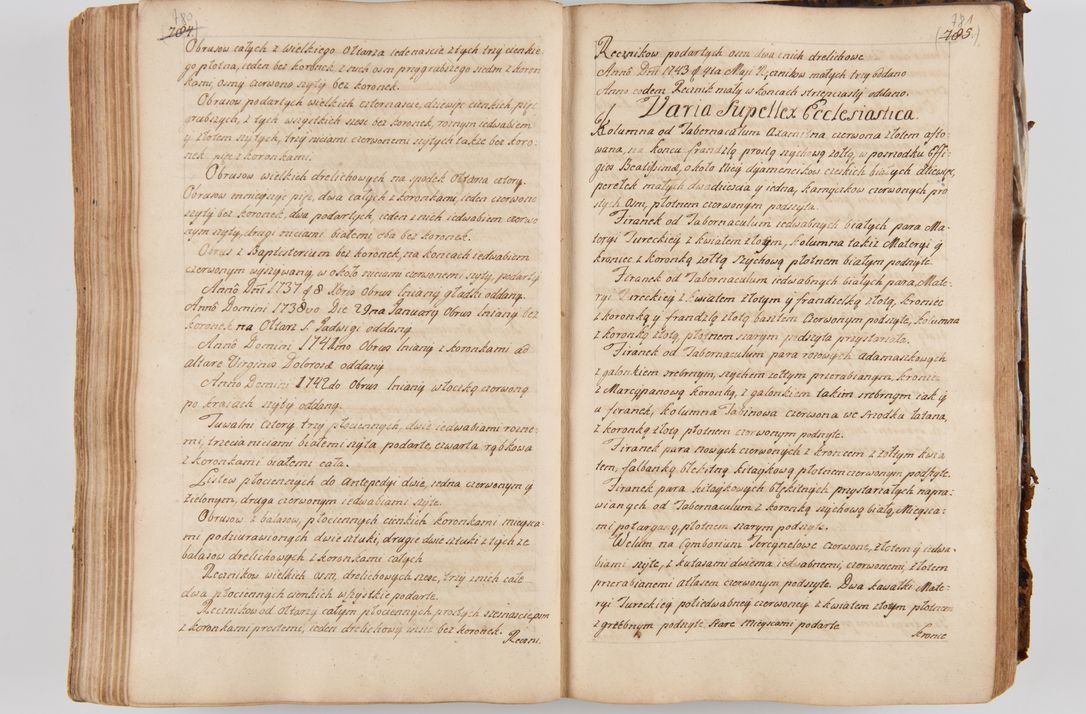 Zdjęcie nr 431 dla obiektu archiwalnego: Acta visitationis ecclesiarum parachialium tum capellarum - oratorium, hospitalium, confraternitatum ac aliorum piorum locorum intra et extra civitatem Cracoviensem consistentium, vigore litterarum specialis commissionis Cel. Principis et. R.D. Andrea Stanislai Kostka in Załuskie Załuski episcopi Cracoviensis ducis Severiensis, per Hyacinthum Łopacki canonicum et archipraesbyterum Cracoviensem, canonicum et archipraesbyterum Cracoviensem, canonicum Sandomieriensem, visitatorem a.D. 1748 et sequentii conscripta