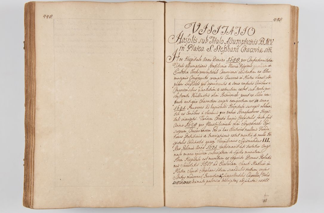 Zdjęcie nr 258 dla obiektu archiwalnego: Acta visitationis ecclesiarum parachialium tum capellarum - oratorium, hospitalium, confraternitatum ac aliorum piorum locorum intra et extra civitatem Cracoviensem consistentium, vigore litterarum specialis commissionis Cel. Principis et. R.D. Andrea Stanislai Kostka in Załuskie Załuski episcopi Cracoviensis ducis Severiensis, per Hyacinthum Łopacki canonicum et archipraesbyterum Cracoviensem, canonicum et archipraesbyterum Cracoviensem, canonicum Sandomieriensem, visitatorem a.D. 1748 et sequentii conscripta