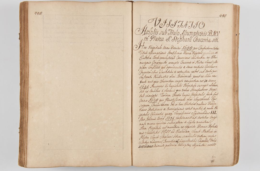 Zdjęcie nr 256 dla obiektu archiwalnego: Acta visitationis ecclesiarum parachialium tum capellarum - oratorium, hospitalium, confraternitatum ac aliorum piorum locorum intra et extra civitatem Cracoviensem consistentium, vigore litterarum specialis commissionis Cel. Principis et. R.D. Andrea Stanislai Kostka in Załuskie Załuski episcopi Cracoviensis ducis Severiensis, per Hyacinthum Łopacki canonicum et archipraesbyterum Cracoviensem, canonicum et archipraesbyterum Cracoviensem, canonicum Sandomieriensem, visitatorem a.D. 1748 et sequentii conscripta
