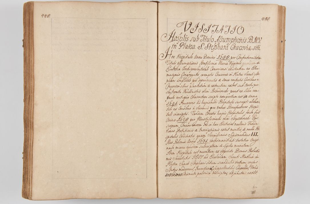 Zdjęcie nr 257 dla obiektu archiwalnego: Acta visitationis ecclesiarum parachialium tum capellarum - oratorium, hospitalium, confraternitatum ac aliorum piorum locorum intra et extra civitatem Cracoviensem consistentium, vigore litterarum specialis commissionis Cel. Principis et. R.D. Andrea Stanislai Kostka in Załuskie Załuski episcopi Cracoviensis ducis Severiensis, per Hyacinthum Łopacki canonicum et archipraesbyterum Cracoviensem, canonicum et archipraesbyterum Cracoviensem, canonicum Sandomieriensem, visitatorem a.D. 1748 et sequentii conscripta