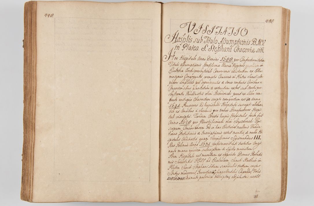 Zdjęcie nr 255 dla obiektu archiwalnego: Acta visitationis ecclesiarum parachialium tum capellarum - oratorium, hospitalium, confraternitatum ac aliorum piorum locorum intra et extra civitatem Cracoviensem consistentium, vigore litterarum specialis commissionis Cel. Principis et. R.D. Andrea Stanislai Kostka in Załuskie Załuski episcopi Cracoviensis ducis Severiensis, per Hyacinthum Łopacki canonicum et archipraesbyterum Cracoviensem, canonicum et archipraesbyterum Cracoviensem, canonicum Sandomieriensem, visitatorem a.D. 1748 et sequentii conscripta