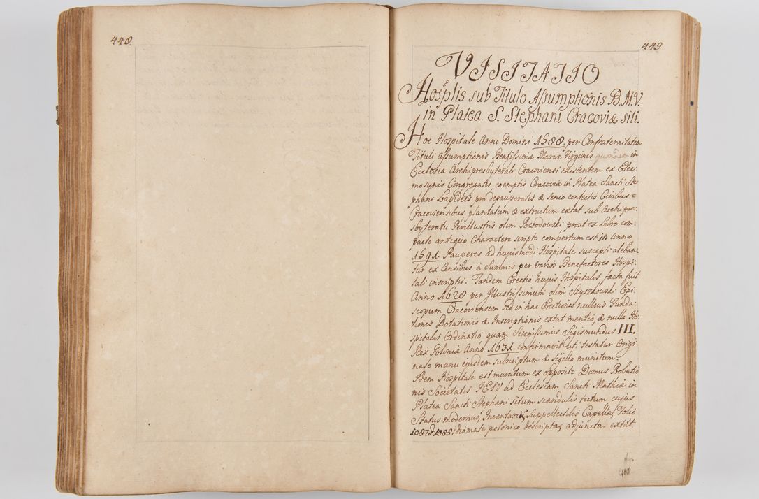Zdjęcie nr 254 dla obiektu archiwalnego: Acta visitationis ecclesiarum parachialium tum capellarum - oratorium, hospitalium, confraternitatum ac aliorum piorum locorum intra et extra civitatem Cracoviensem consistentium, vigore litterarum specialis commissionis Cel. Principis et. R.D. Andrea Stanislai Kostka in Załuskie Załuski episcopi Cracoviensis ducis Severiensis, per Hyacinthum Łopacki canonicum et archipraesbyterum Cracoviensem, canonicum et archipraesbyterum Cracoviensem, canonicum Sandomieriensem, visitatorem a.D. 1748 et sequentii conscripta