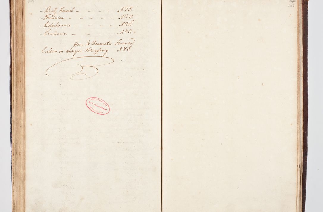 Zdjęcie nr 240 dla obiektu archiwalnego: Visitatio ecclesiarum parachialium, praebendarum, capellarum, hospitalium, confraternitatum, nec non beneficiorum in decanatu Scalensi Kostka comitis in Załuskie Załuski, episcopi Cracoviensis, ducis Severiae per me Andream Nehrebecki S.Th.D., Insignis Collegiatae Sandomieriensis canonicum et scholasticum Scarbimieiensem, delegatum et deputatum extraordinarium visitatorem a.D. 1748 die 23 mensis Aprilis inchoata, ac successivo anno eodem 1748 diec 24 Octobris finita