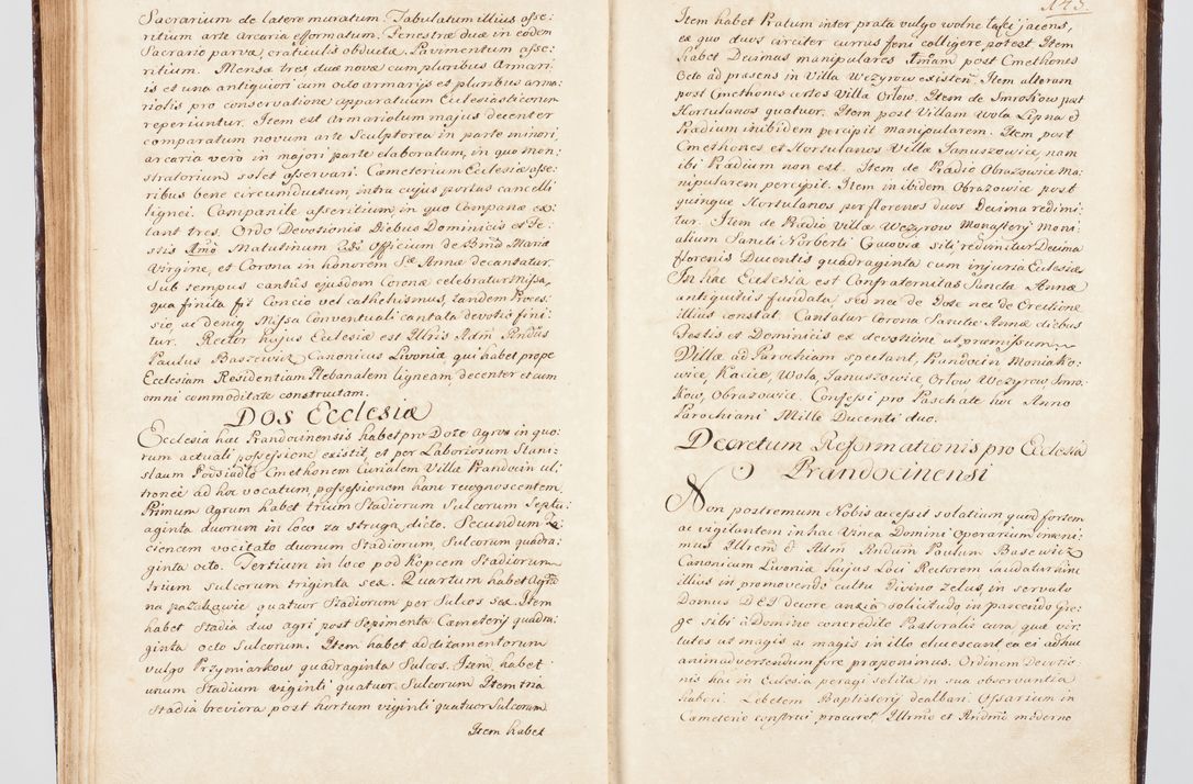 Zdjęcie nr 167 dla obiektu archiwalnego: Visitatio ecclesiarum parachialium, praebendarum, capellarum, hospitalium, confraternitatum, nec non beneficiorum in decanatu Scalensi Kostka comitis in Załuskie Załuski, episcopi Cracoviensis, ducis Severiae per me Andream Nehrebecki S.Th.D., Insignis Collegiatae Sandomieriensis canonicum et scholasticum Scarbimieiensem, delegatum et deputatum extraordinarium visitatorem a.D. 1748 die 23 mensis Aprilis inchoata, ac successivo anno eodem 1748 diec 24 Octobris finita