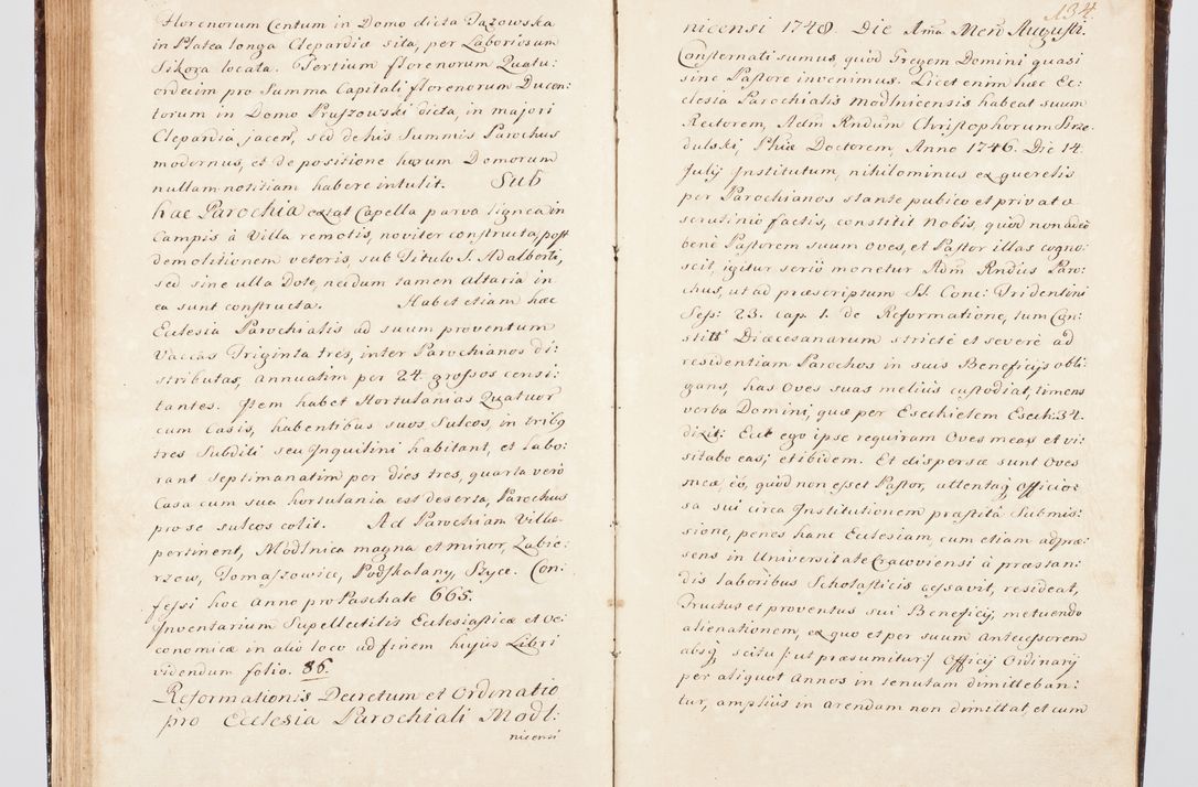 Zdjęcie nr 155 dla obiektu archiwalnego: Visitatio ecclesiarum parachialium, praebendarum, capellarum, hospitalium, confraternitatum, nec non beneficiorum in decanatu Scalensi Kostka comitis in Załuskie Załuski, episcopi Cracoviensis, ducis Severiae per me Andream Nehrebecki S.Th.D., Insignis Collegiatae Sandomieriensis canonicum et scholasticum Scarbimieiensem, delegatum et deputatum extraordinarium visitatorem a.D. 1748 die 23 mensis Aprilis inchoata, ac successivo anno eodem 1748 diec 24 Octobris finita