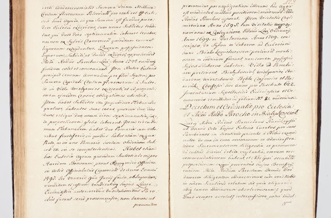 Zdjęcie nr 150 dla obiektu archiwalnego: Visitatio ecclesiarum parachialium, praebendarum, capellarum, hospitalium, confraternitatum, nec non beneficiorum in decanatu Scalensi Kostka comitis in Załuskie Załuski, episcopi Cracoviensis, ducis Severiae per me Andream Nehrebecki S.Th.D., Insignis Collegiatae Sandomieriensis canonicum et scholasticum Scarbimieiensem, delegatum et deputatum extraordinarium visitatorem a.D. 1748 die 23 mensis Aprilis inchoata, ac successivo anno eodem 1748 diec 24 Octobris finita