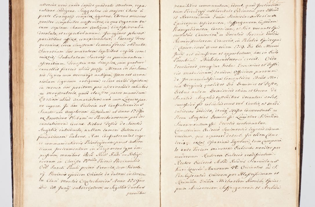 Zdjęcie nr 148 dla obiektu archiwalnego: Visitatio ecclesiarum parachialium, praebendarum, capellarum, hospitalium, confraternitatum, nec non beneficiorum in decanatu Scalensi Kostka comitis in Załuskie Załuski, episcopi Cracoviensis, ducis Severiae per me Andream Nehrebecki S.Th.D., Insignis Collegiatae Sandomieriensis canonicum et scholasticum Scarbimieiensem, delegatum et deputatum extraordinarium visitatorem a.D. 1748 die 23 mensis Aprilis inchoata, ac successivo anno eodem 1748 diec 24 Octobris finita