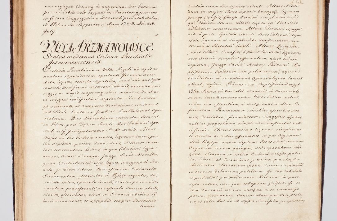 Zdjęcie nr 142 dla obiektu archiwalnego: Visitatio ecclesiarum parachialium, praebendarum, capellarum, hospitalium, confraternitatum, nec non beneficiorum in decanatu Scalensi Kostka comitis in Załuskie Załuski, episcopi Cracoviensis, ducis Severiae per me Andream Nehrebecki S.Th.D., Insignis Collegiatae Sandomieriensis canonicum et scholasticum Scarbimieiensem, delegatum et deputatum extraordinarium visitatorem a.D. 1748 die 23 mensis Aprilis inchoata, ac successivo anno eodem 1748 diec 24 Octobris finita