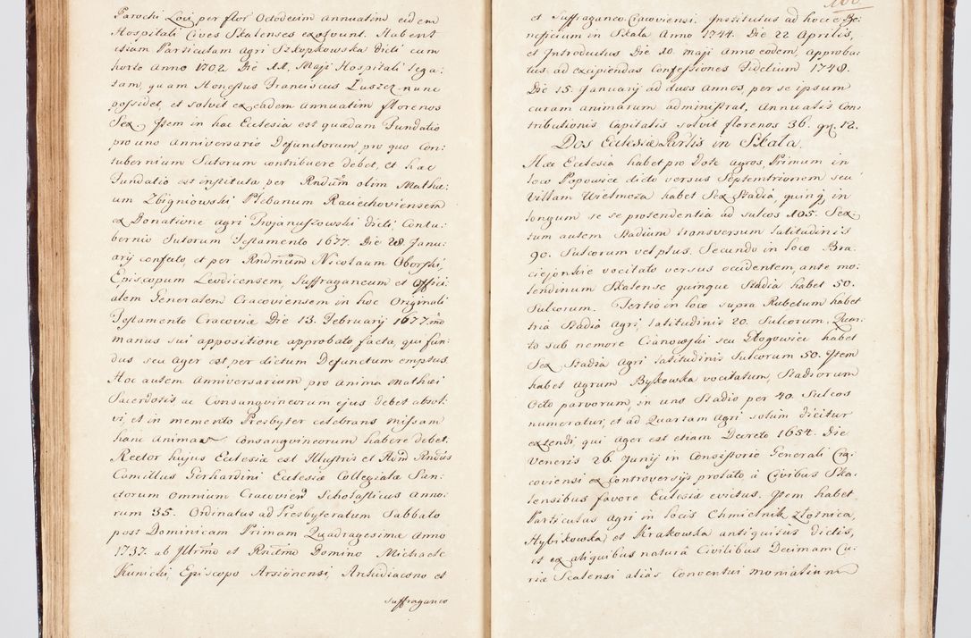 Zdjęcie nr 127 dla obiektu archiwalnego: Visitatio ecclesiarum parachialium, praebendarum, capellarum, hospitalium, confraternitatum, nec non beneficiorum in decanatu Scalensi Kostka comitis in Załuskie Załuski, episcopi Cracoviensis, ducis Severiae per me Andream Nehrebecki S.Th.D., Insignis Collegiatae Sandomieriensis canonicum et scholasticum Scarbimieiensem, delegatum et deputatum extraordinarium visitatorem a.D. 1748 die 23 mensis Aprilis inchoata, ac successivo anno eodem 1748 diec 24 Octobris finita