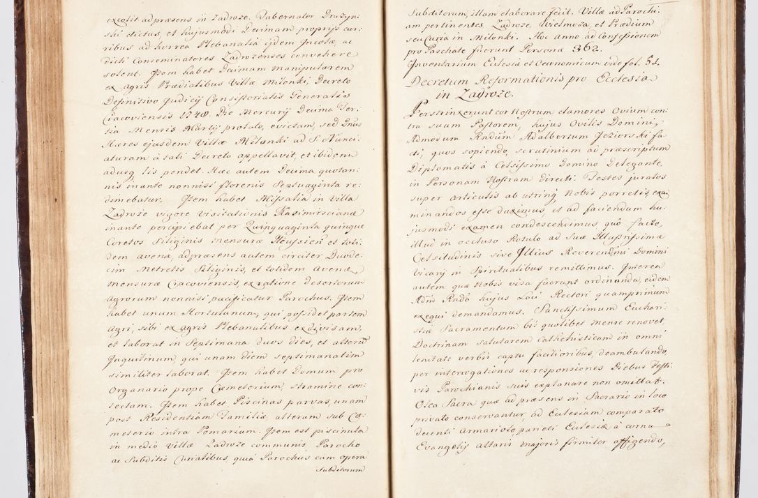 Zdjęcie nr 112 dla obiektu archiwalnego: Visitatio ecclesiarum parachialium, praebendarum, capellarum, hospitalium, confraternitatum, nec non beneficiorum in decanatu Scalensi Kostka comitis in Załuskie Załuski, episcopi Cracoviensis, ducis Severiae per me Andream Nehrebecki S.Th.D., Insignis Collegiatae Sandomieriensis canonicum et scholasticum Scarbimieiensem, delegatum et deputatum extraordinarium visitatorem a.D. 1748 die 23 mensis Aprilis inchoata, ac successivo anno eodem 1748 diec 24 Octobris finita