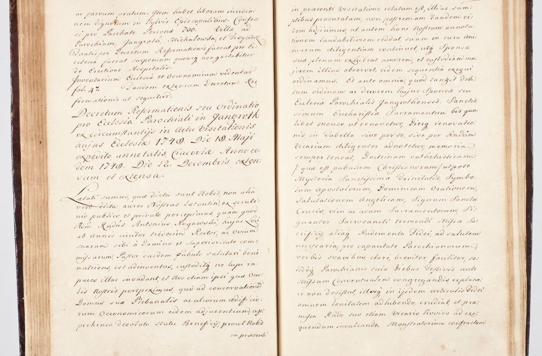 Zdjęcie nr 106 dla obiektu archiwalnego: Visitatio ecclesiarum parachialium, praebendarum, capellarum, hospitalium, confraternitatum, nec non beneficiorum in decanatu Scalensi Kostka comitis in Załuskie Załuski, episcopi Cracoviensis, ducis Severiae per me Andream Nehrebecki S.Th.D., Insignis Collegiatae Sandomieriensis canonicum et scholasticum Scarbimieiensem, delegatum et deputatum extraordinarium visitatorem a.D. 1748 die 23 mensis Aprilis inchoata, ac successivo anno eodem 1748 diec 24 Octobris finita