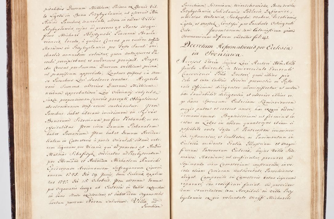 Zdjęcie nr 93 dla obiektu archiwalnego: Visitatio ecclesiarum parachialium, praebendarum, capellarum, hospitalium, confraternitatum, nec non beneficiorum in decanatu Scalensi Kostka comitis in Załuskie Załuski, episcopi Cracoviensis, ducis Severiae per me Andream Nehrebecki S.Th.D., Insignis Collegiatae Sandomieriensis canonicum et scholasticum Scarbimieiensem, delegatum et deputatum extraordinarium visitatorem a.D. 1748 die 23 mensis Aprilis inchoata, ac successivo anno eodem 1748 diec 24 Octobris finita