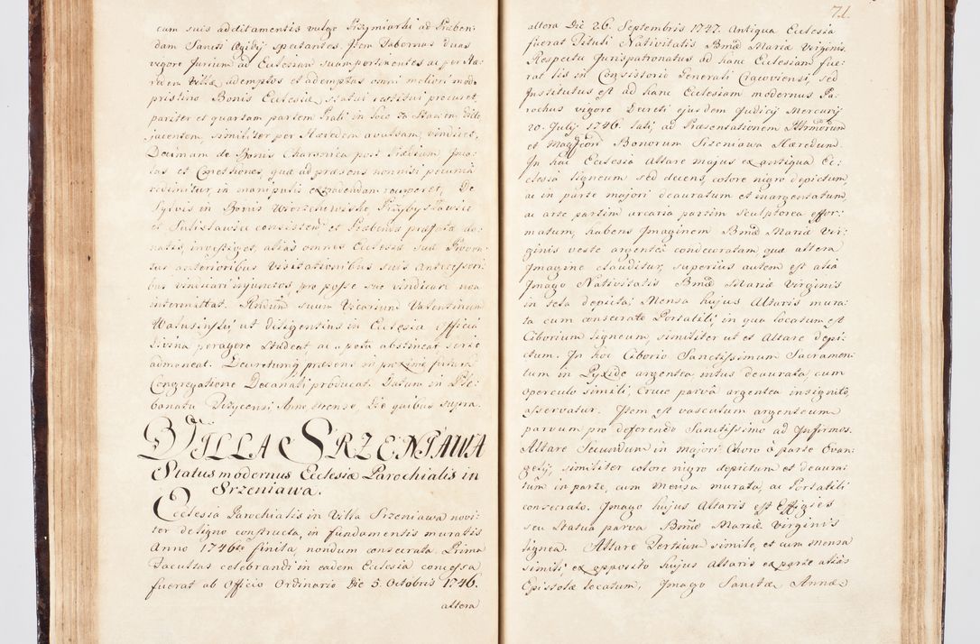 Zdjęcie nr 89 dla obiektu archiwalnego: Visitatio ecclesiarum parachialium, praebendarum, capellarum, hospitalium, confraternitatum, nec non beneficiorum in decanatu Scalensi Kostka comitis in Załuskie Załuski, episcopi Cracoviensis, ducis Severiae per me Andream Nehrebecki S.Th.D., Insignis Collegiatae Sandomieriensis canonicum et scholasticum Scarbimieiensem, delegatum et deputatum extraordinarium visitatorem a.D. 1748 die 23 mensis Aprilis inchoata, ac successivo anno eodem 1748 diec 24 Octobris finita