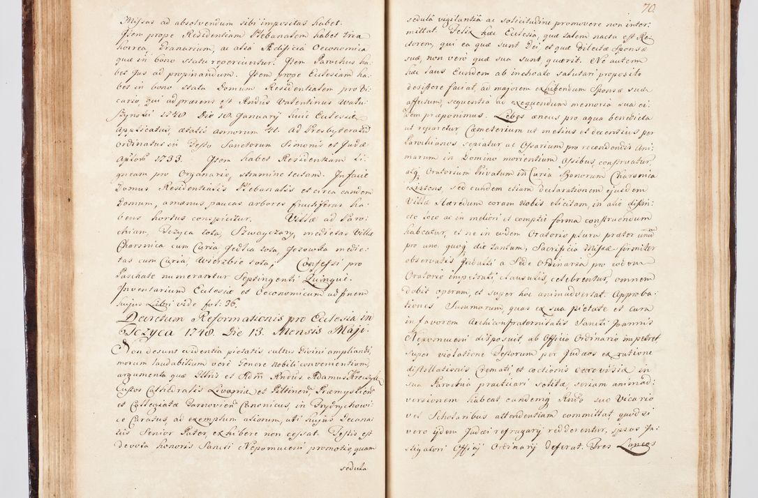 Zdjęcie nr 88 dla obiektu archiwalnego: Visitatio ecclesiarum parachialium, praebendarum, capellarum, hospitalium, confraternitatum, nec non beneficiorum in decanatu Scalensi Kostka comitis in Załuskie Załuski, episcopi Cracoviensis, ducis Severiae per me Andream Nehrebecki S.Th.D., Insignis Collegiatae Sandomieriensis canonicum et scholasticum Scarbimieiensem, delegatum et deputatum extraordinarium visitatorem a.D. 1748 die 23 mensis Aprilis inchoata, ac successivo anno eodem 1748 diec 24 Octobris finita