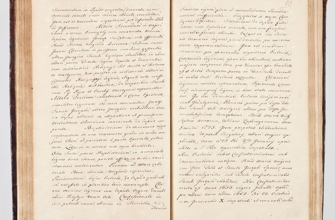 Zdjęcie nr 81 dla obiektu archiwalnego: Visitatio ecclesiarum parachialium, praebendarum, capellarum, hospitalium, confraternitatum, nec non beneficiorum in decanatu Scalensi Kostka comitis in Załuskie Załuski, episcopi Cracoviensis, ducis Severiae per me Andream Nehrebecki S.Th.D., Insignis Collegiatae Sandomieriensis canonicum et scholasticum Scarbimieiensem, delegatum et deputatum extraordinarium visitatorem a.D. 1748 die 23 mensis Aprilis inchoata, ac successivo anno eodem 1748 diec 24 Octobris finita