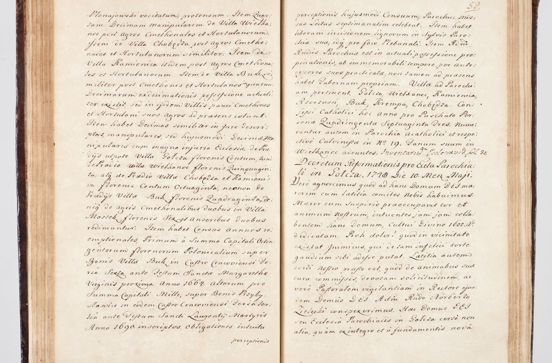 Zdjęcie nr 77 dla obiektu archiwalnego: Visitatio ecclesiarum parachialium, praebendarum, capellarum, hospitalium, confraternitatum, nec non beneficiorum in decanatu Scalensi Kostka comitis in Załuskie Załuski, episcopi Cracoviensis, ducis Severiae per me Andream Nehrebecki S.Th.D., Insignis Collegiatae Sandomieriensis canonicum et scholasticum Scarbimieiensem, delegatum et deputatum extraordinarium visitatorem a.D. 1748 die 23 mensis Aprilis inchoata, ac successivo anno eodem 1748 diec 24 Octobris finita