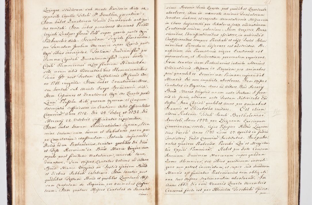 Zdjęcie nr 58 dla obiektu archiwalnego: Visitatio ecclesiarum parachialium, praebendarum, capellarum, hospitalium, confraternitatum, nec non beneficiorum in decanatu Scalensi Kostka comitis in Załuskie Załuski, episcopi Cracoviensis, ducis Severiae per me Andream Nehrebecki S.Th.D., Insignis Collegiatae Sandomieriensis canonicum et scholasticum Scarbimieiensem, delegatum et deputatum extraordinarium visitatorem a.D. 1748 die 23 mensis Aprilis inchoata, ac successivo anno eodem 1748 diec 24 Octobris finita