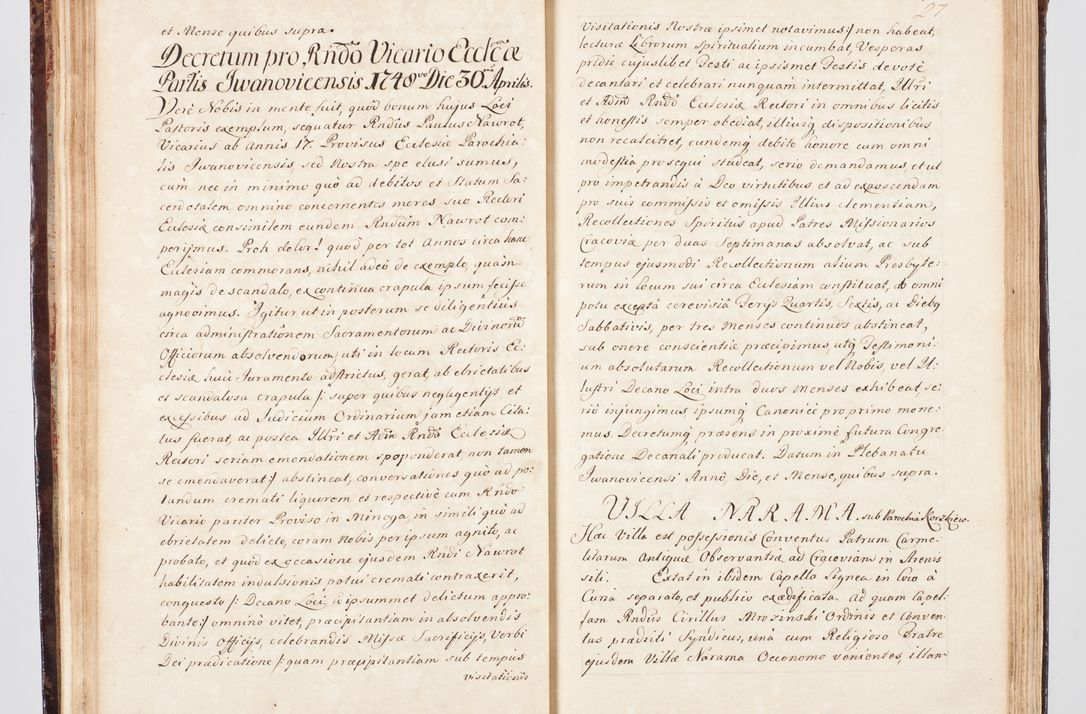 Zdjęcie nr 44 dla obiektu archiwalnego: Visitatio ecclesiarum parachialium, praebendarum, capellarum, hospitalium, confraternitatum, nec non beneficiorum in decanatu Scalensi Kostka comitis in Załuskie Załuski, episcopi Cracoviensis, ducis Severiae per me Andream Nehrebecki S.Th.D., Insignis Collegiatae Sandomieriensis canonicum et scholasticum Scarbimieiensem, delegatum et deputatum extraordinarium visitatorem a.D. 1748 die 23 mensis Aprilis inchoata, ac successivo anno eodem 1748 diec 24 Octobris finita