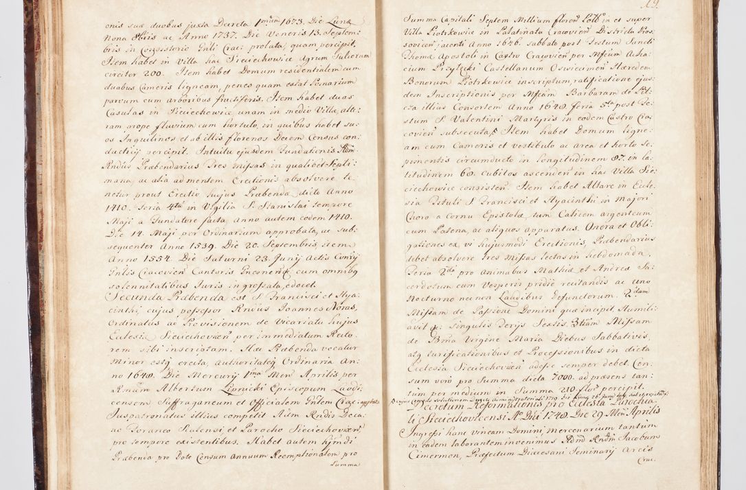 Zdjęcie nr 35 dla obiektu archiwalnego: Visitatio ecclesiarum parachialium, praebendarum, capellarum, hospitalium, confraternitatum, nec non beneficiorum in decanatu Scalensi Kostka comitis in Załuskie Załuski, episcopi Cracoviensis, ducis Severiae per me Andream Nehrebecki S.Th.D., Insignis Collegiatae Sandomieriensis canonicum et scholasticum Scarbimieiensem, delegatum et deputatum extraordinarium visitatorem a.D. 1748 die 23 mensis Aprilis inchoata, ac successivo anno eodem 1748 diec 24 Octobris finita