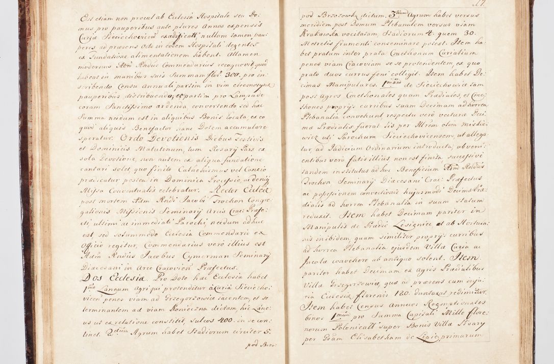 Zdjęcie nr 33 dla obiektu archiwalnego: Visitatio ecclesiarum parachialium, praebendarum, capellarum, hospitalium, confraternitatum, nec non beneficiorum in decanatu Scalensi Kostka comitis in Załuskie Załuski, episcopi Cracoviensis, ducis Severiae per me Andream Nehrebecki S.Th.D., Insignis Collegiatae Sandomieriensis canonicum et scholasticum Scarbimieiensem, delegatum et deputatum extraordinarium visitatorem a.D. 1748 die 23 mensis Aprilis inchoata, ac successivo anno eodem 1748 diec 24 Octobris finita