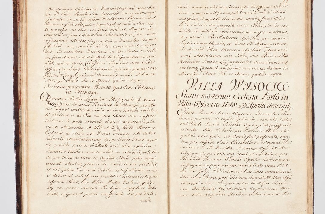 Zdjęcie nr 27 dla obiektu archiwalnego: Visitatio ecclesiarum parachialium, praebendarum, capellarum, hospitalium, confraternitatum, nec non beneficiorum in decanatu Scalensi Kostka comitis in Załuskie Załuski, episcopi Cracoviensis, ducis Severiae per me Andream Nehrebecki S.Th.D., Insignis Collegiatae Sandomieriensis canonicum et scholasticum Scarbimieiensem, delegatum et deputatum extraordinarium visitatorem a.D. 1748 die 23 mensis Aprilis inchoata, ac successivo anno eodem 1748 diec 24 Octobris finita