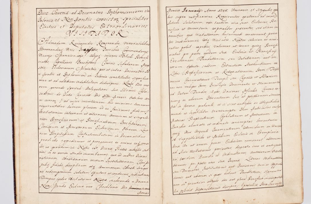 Zdjęcie nr 12 dla obiektu archiwalnego: Status ecclesiarum seu acta visitationis decanatuum Novi Montis et Bythomiensis in Polonia sub auspiciis Fel. regimine Cel. Principis R.D. Andrea Stanislai Kostka comitis in Załuskie Załuski, episcopi Cracoviensis, ducis Severiae, equitis Aquilae Albae, anno quo intra (1747 et 1748) conscripta