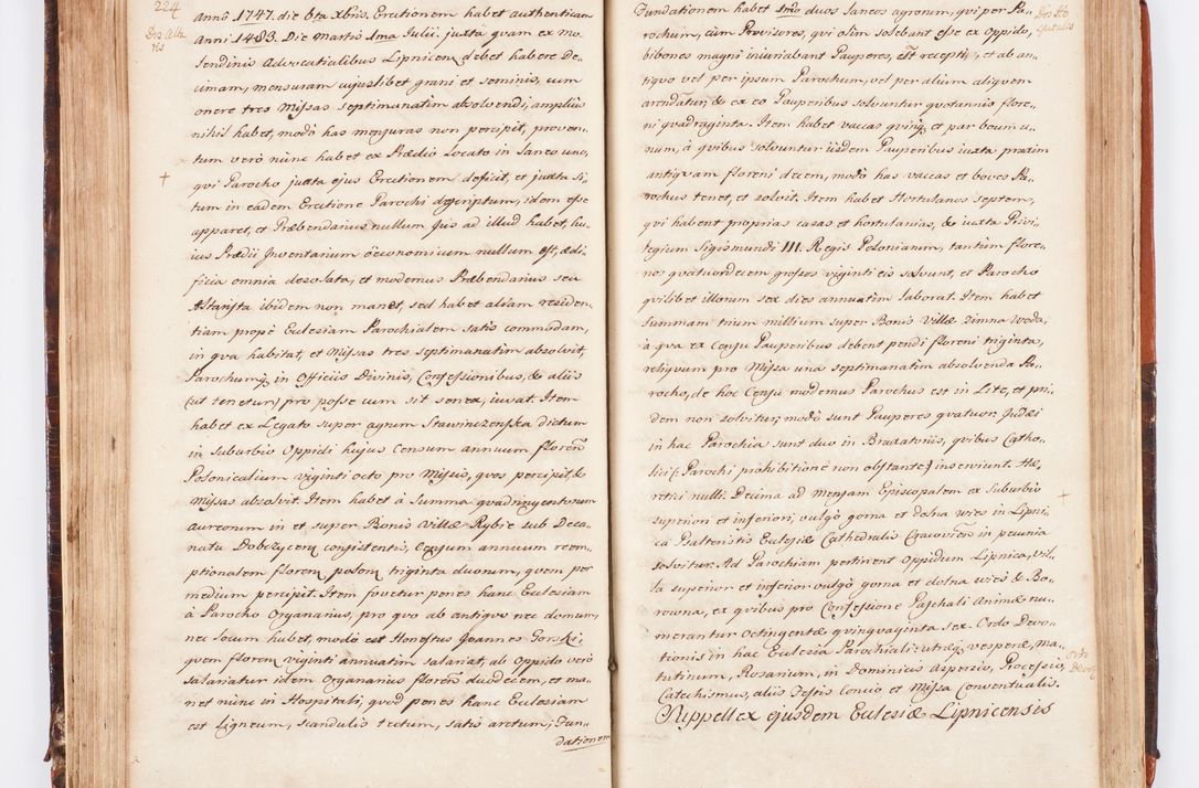 Zdjęcie nr 127 dla obiektu archiwalnego: Acta visitationis decanatuum Dobczycensis et Lipnicensis ex delegatione Cel. Principis R.D. Andrea Stanislai Kostka comitis in Załuskie Załuski, episcopi Cracoviensis ducis Severiae, per Clementem Stanislaum Kostka Herka, Phil. Doctorem et Professorem, Collegam minorem, Ecclesiae Collegiatae Boboviensis custodem, parochiae Droginensis curatum a.D. 1747 die vero 3 mensis Decembris inchoata et 1748 die 22 mensis Martii expeditae