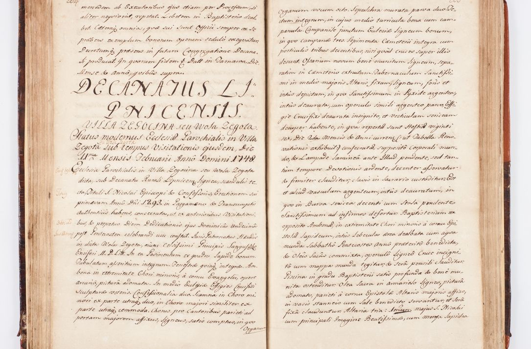 Zdjęcie nr 117 dla obiektu archiwalnego: Acta visitationis decanatuum Dobczycensis et Lipnicensis ex delegatione Cel. Principis R.D. Andrea Stanislai Kostka comitis in Załuskie Załuski, episcopi Cracoviensis ducis Severiae, per Clementem Stanislaum Kostka Herka, Phil. Doctorem et Professorem, Collegam minorem, Ecclesiae Collegiatae Boboviensis custodem, parochiae Droginensis curatum a.D. 1747 die vero 3 mensis Decembris inchoata et 1748 die 22 mensis Martii expeditae