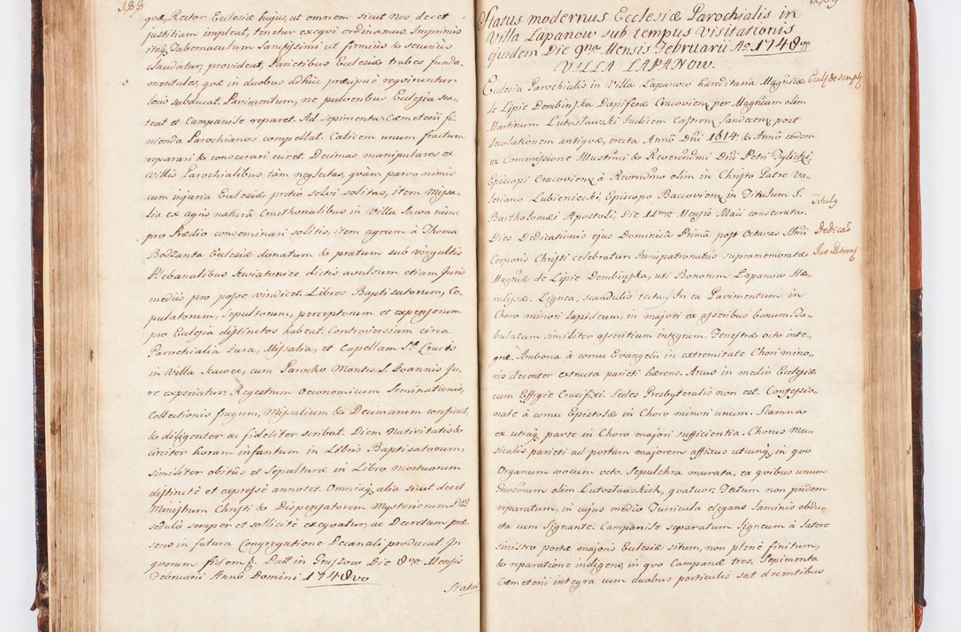 Zdjęcie nr 109 dla obiektu archiwalnego: Acta visitationis decanatuum Dobczycensis et Lipnicensis ex delegatione Cel. Principis R.D. Andrea Stanislai Kostka comitis in Załuskie Załuski, episcopi Cracoviensis ducis Severiae, per Clementem Stanislaum Kostka Herka, Phil. Doctorem et Professorem, Collegam minorem, Ecclesiae Collegiatae Boboviensis custodem, parochiae Droginensis curatum a.D. 1747 die vero 3 mensis Decembris inchoata et 1748 die 22 mensis Martii expeditae