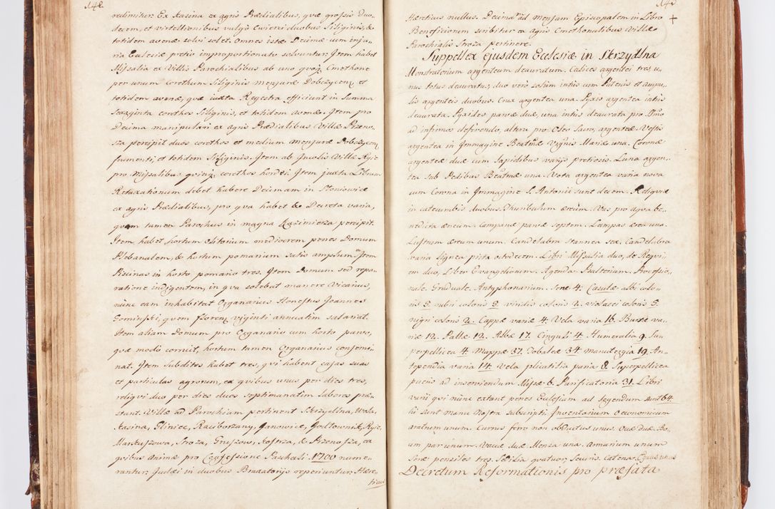 Zdjęcie nr 83 dla obiektu archiwalnego: Acta visitationis decanatuum Dobczycensis et Lipnicensis ex delegatione Cel. Principis R.D. Andrea Stanislai Kostka comitis in Załuskie Załuski, episcopi Cracoviensis ducis Severiae, per Clementem Stanislaum Kostka Herka, Phil. Doctorem et Professorem, Collegam minorem, Ecclesiae Collegiatae Boboviensis custodem, parochiae Droginensis curatum a.D. 1747 die vero 3 mensis Decembris inchoata et 1748 die 22 mensis Martii expeditae