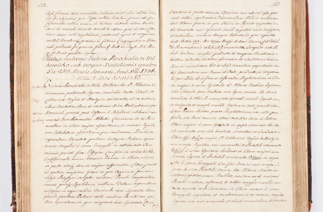 Zdjęcie nr 78 dla obiektu archiwalnego: Acta visitationis decanatuum Dobczycensis et Lipnicensis ex delegatione Cel. Principis R.D. Andrea Stanislai Kostka comitis in Załuskie Załuski, episcopi Cracoviensis ducis Severiae, per Clementem Stanislaum Kostka Herka, Phil. Doctorem et Professorem, Collegam minorem, Ecclesiae Collegiatae Boboviensis custodem, parochiae Droginensis curatum a.D. 1747 die vero 3 mensis Decembris inchoata et 1748 die 22 mensis Martii expeditae